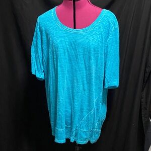 EUC LOGO by Lori Goldstein Vibrant Blue Short Sleeve Top XL